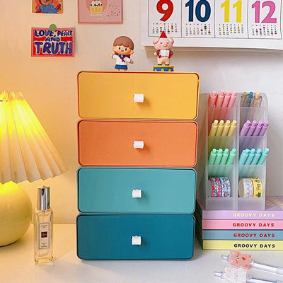 Korean version Morandi color desktop multi-layer storage box large-capacity storage NP-020015 - CHL-STORE