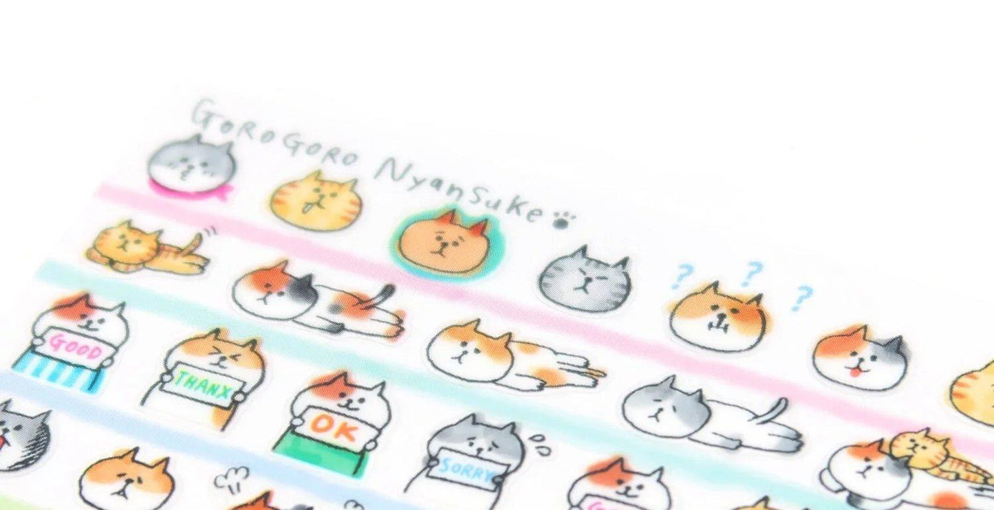 MIND WAVE 77729 GoRoGoRo NYANSUKE Cat Sticker Meow Sticker - CHL-STORE