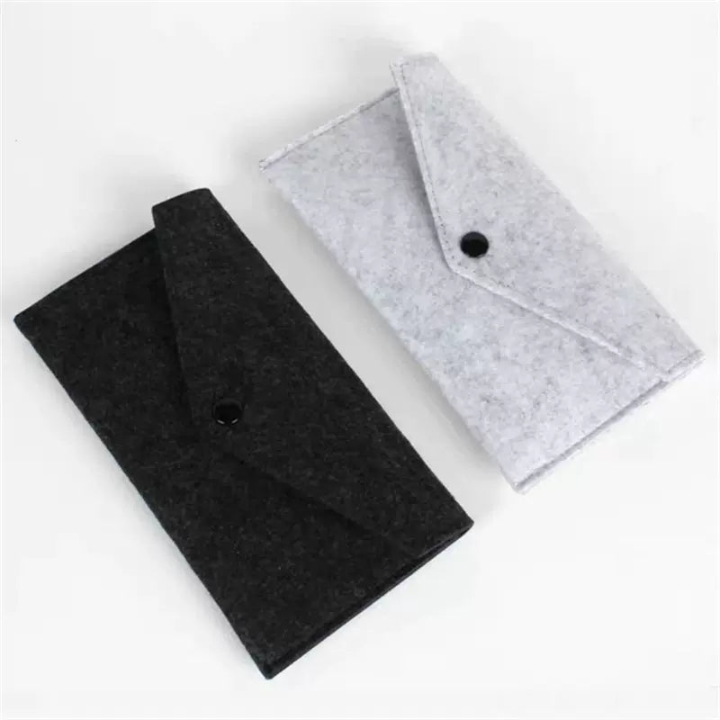 Minimalist Texture Snap Felt Pen Case Glasses Case Storage Bag - CHL-STORE