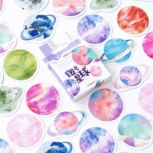 Momo Decorative Sealing Stickers Planet 32 Boxed Stickers 45pcs NP-000173 - CHL-STORE