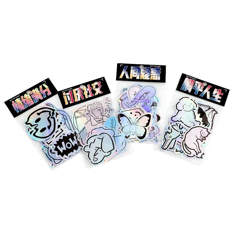 Momo Emotional Disorder Series Laser Sticker Pack Phone Case Decoration Luggage Sticker NP-000091 - CHL-STORE