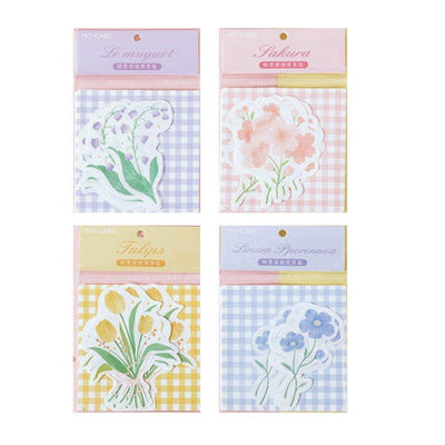 Momo Note Pack Gentle Bloom Series Fresh Flower Illustrations Note Paper 30 Sheets NP-030034 - CHL-STORE