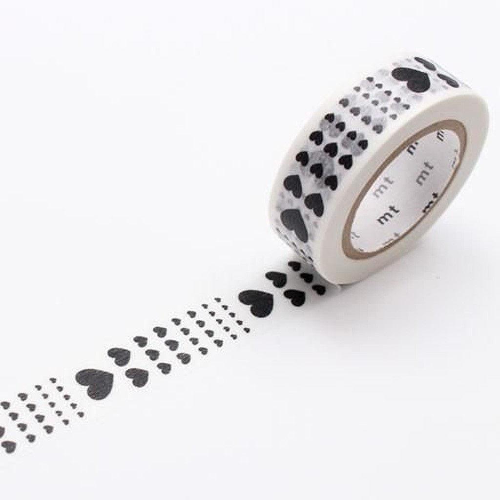 mt washi tape black heart decoration tape simple paper tape masking tape MT01D329 - CHL-STORE