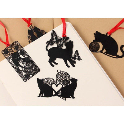 Original Black Cat Series Silhouette Stainless Steel Black Paint Metal Creative Chinese Style Metal Bookmark Black Bookmark Charm Bookmark Simple Bookmark NP-090020 - CHL-STORE