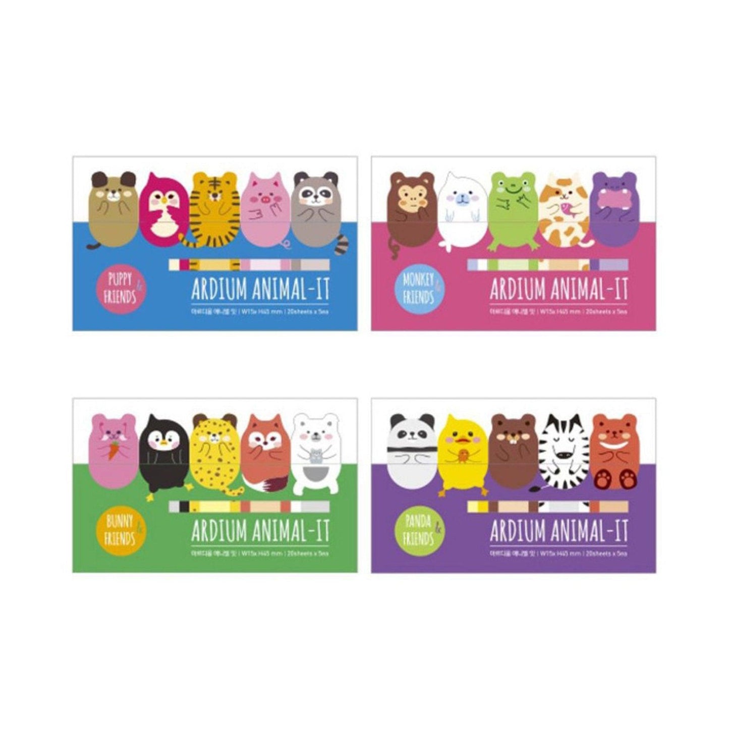 Original Cute Chubby long Shape 5 Kinds of Animals Storage Label Stickers Notes Sticky Notes Random Shippment NP-H7TGW-003 - CHL-STORE