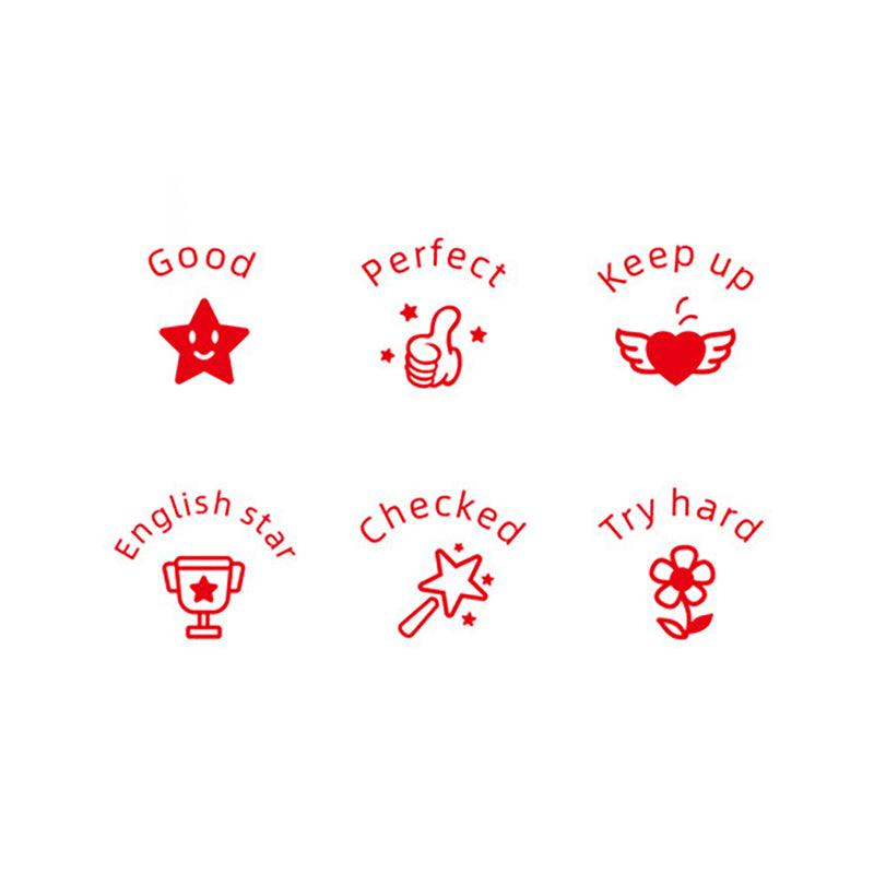 Original fresh color six-sided multi-functional learning children's stamp grid stamp Hexagonal seal - CHL-STORE