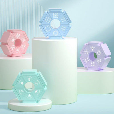 Original fresh color six-sided multi-functional learning children's stamp grid stamp Hexagonal seal - CHL-STORE