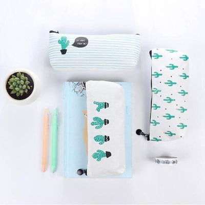 Original Korean Style Simple Hand-painted Cactus Pencil Case Storage Bag Cosmetic Bag NP-H7TGY-1 - CHL-STORE