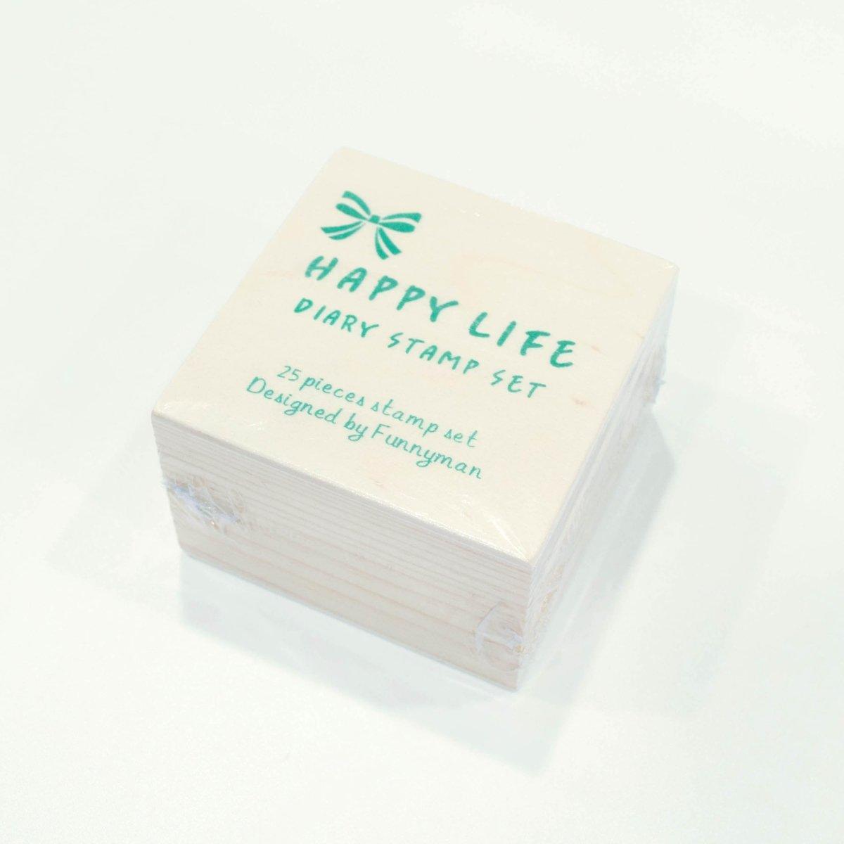 Original practical diary DIY wooden stamp set 25 into Happy LIFE NP-HEZQA-604 - CHL-STORE