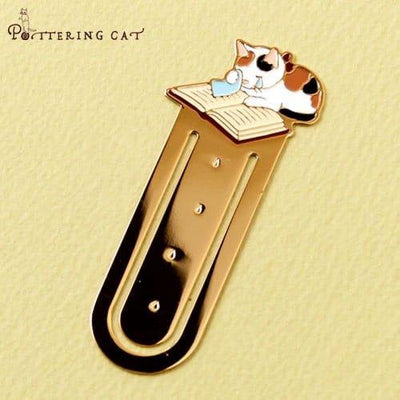 Pottering cat Cat Bookmark Brass Cat Bookmark Cat Metal Bookmark Cat Shape Bookmark Cat Bookmark Holder Cat Family NP-HEZQI-905 - CHL-STORE