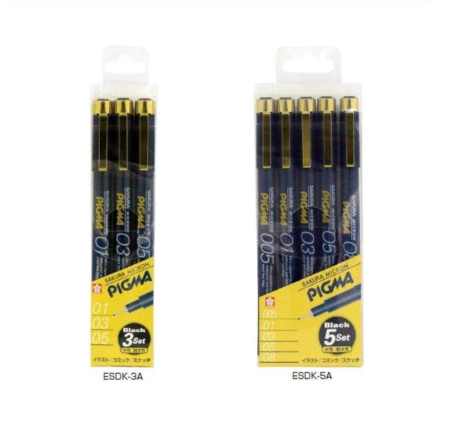 (Pre-Order) SAKURA ESDK-3A ESDK-5A Water-based Pigment Ink Micron Pigma Fine Pen Set - CHL-STORE