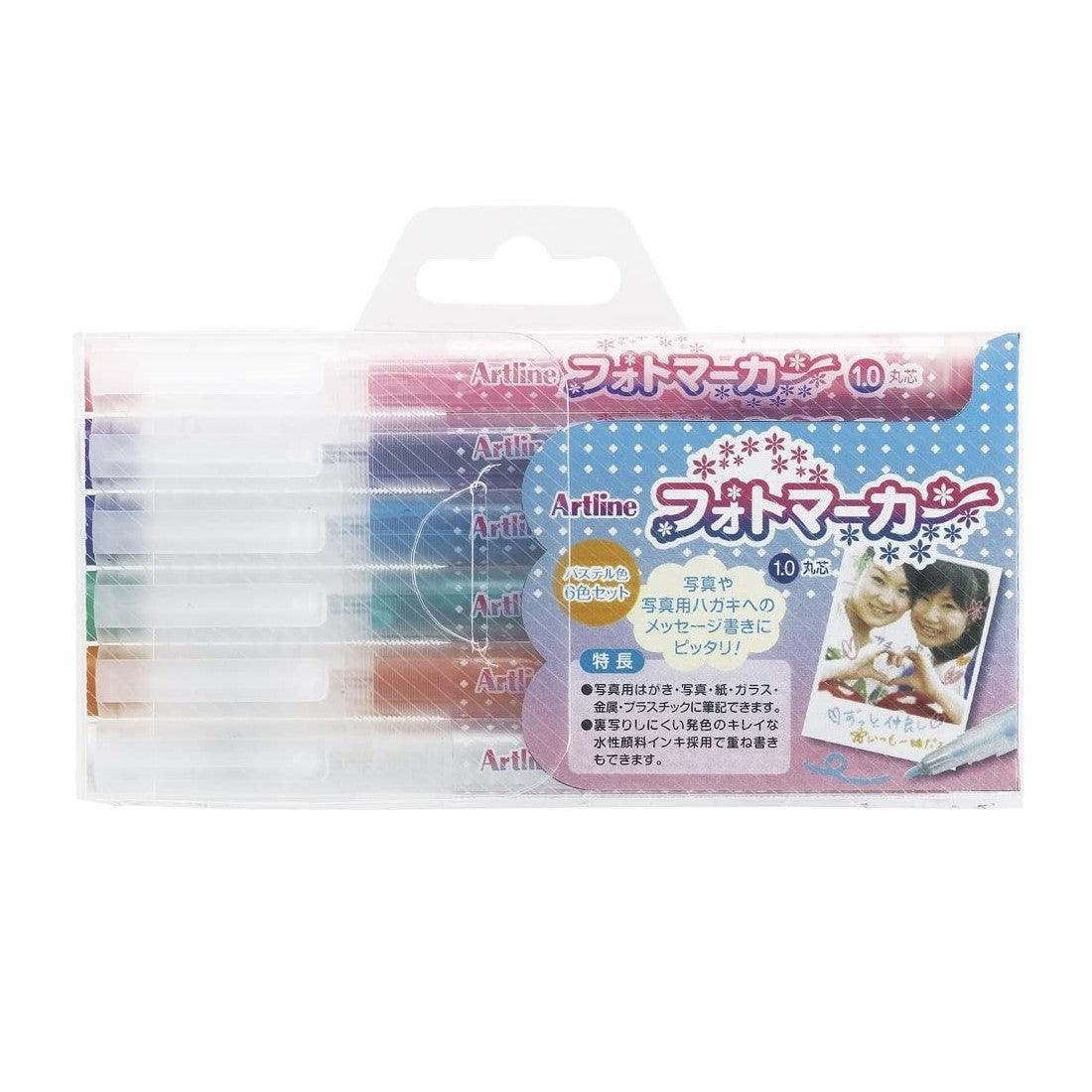 (Pre-Order) SHACHIHATA Artline 1.0mm photo marker KMP-1B/6W - CHL-STORE