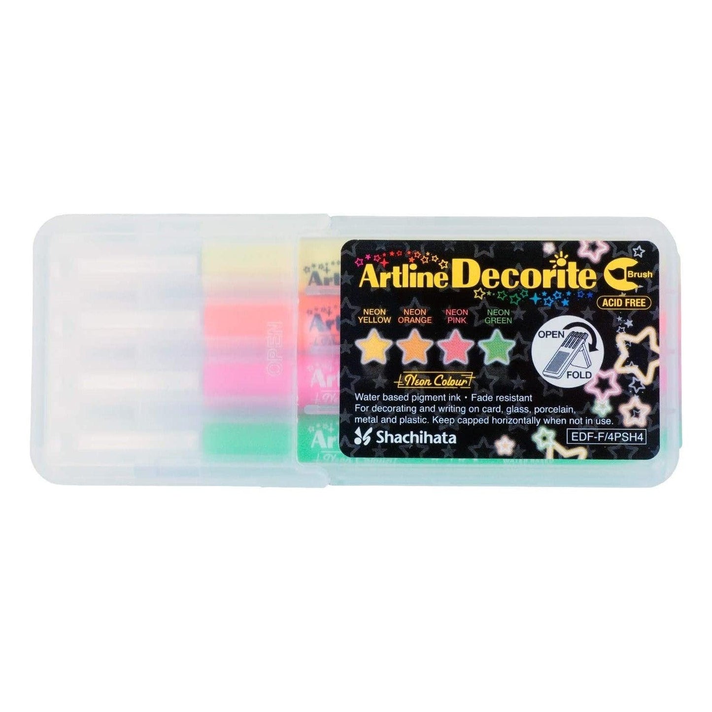 (Pre-Order) SHACHIHATA Artline Deco Light brush 4 Color Set EDF-F/4PSH - CHL-STORE