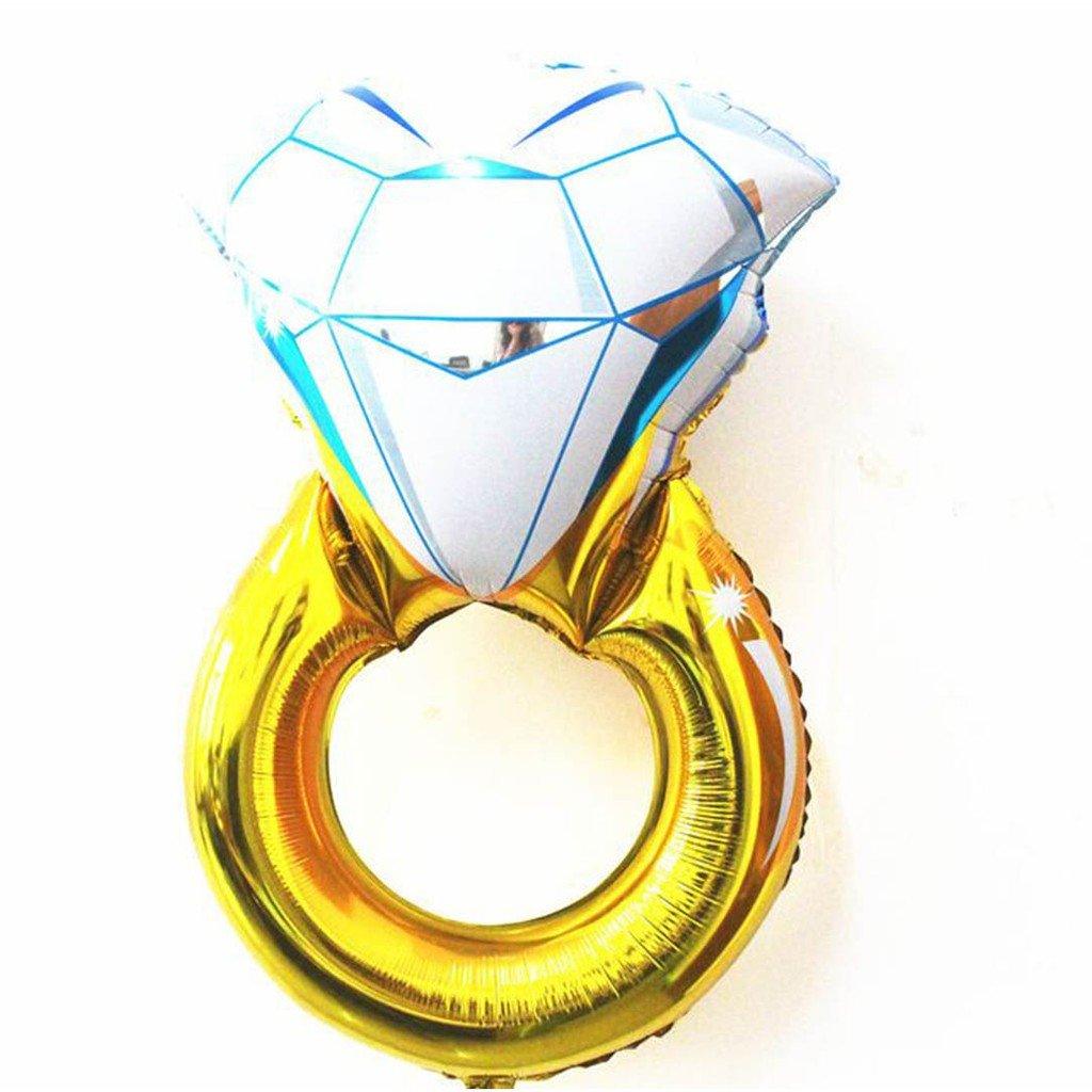 Proposal Essentials Celebration Surprise Party Decoration 30 Inch Oversized Aluminum Film Balloons Diamond Rings Modeling Balloon Diamond Ring Balloon Decorative Balloon NP-H7TOF-906-A - CHL-STORE