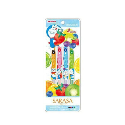 Showa note x ZEBRA NO.8602140 SARASA 0.5mm four-color set gel pen fruit flower doraemon Retro color setset - CHL-STORE