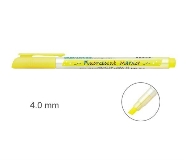 SIMBALION FM-35 highlighter 4mm single-head highlighter yellow highlighter oblique-head highlighter made in Taiwan - CHL-STORE