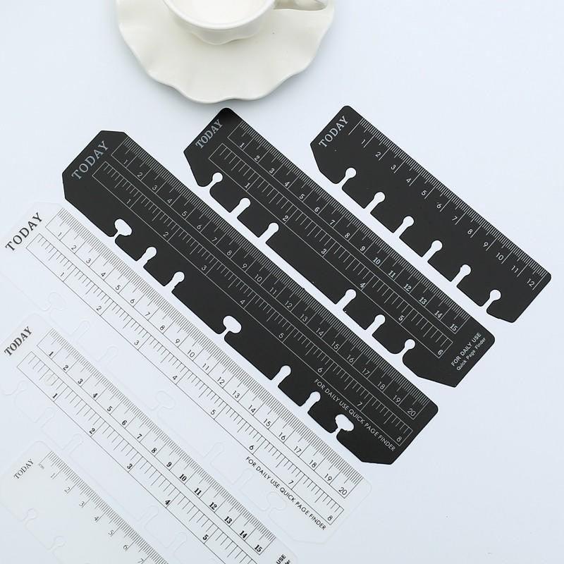 Simple Black 6 Holes A5 A6 Loose-leaf Book Slippage Ruler PVC Slippage Ruler Slippage Ruler Plan Ruler Agenda Ruler NP-H7TGW-703 - CHL-STORE