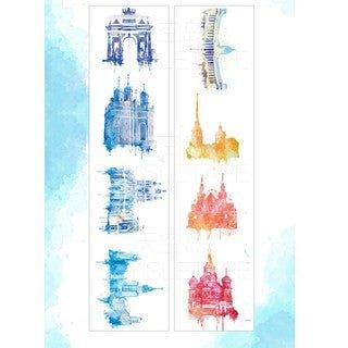 Sky Island Watercolor World Passing By the Whole World Travel Arcitecture Landmarks Color Washi Tape Paper Tape NP-H7TAY-0304 - CHL-STORE