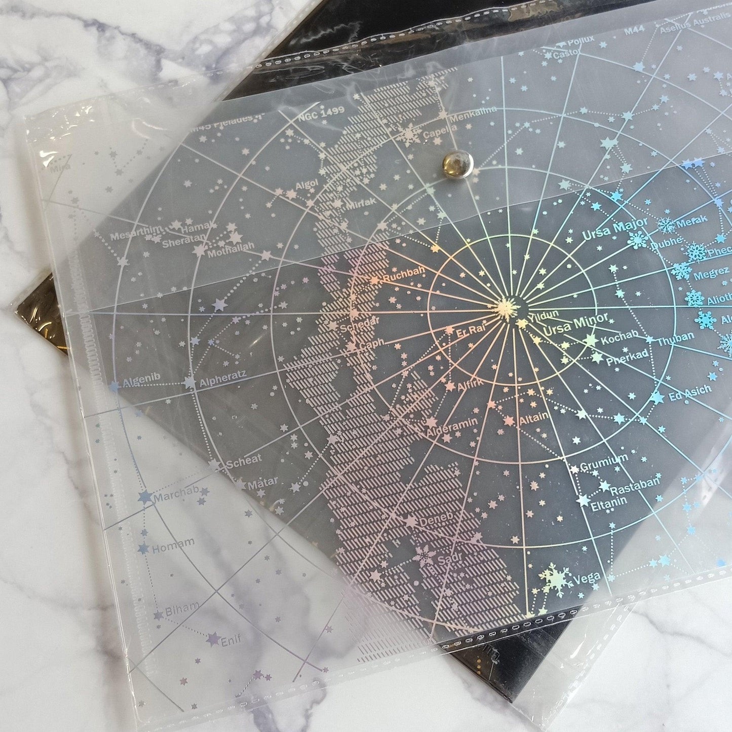 Starry File Bag Dream Starry File Bag A4 File Bag Transparent File Bag Matte Black File Bag Hot Stamping Gold File Bag Hot Stamping Silver Hot Stamping Laser Star Snow Night NP-H0TQI-906 - CHL-STORE