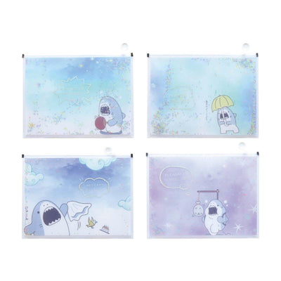 Storage shiny sequins cute shark A4 zipper bag file bag random shipment NP-020023 - CHL-STORE