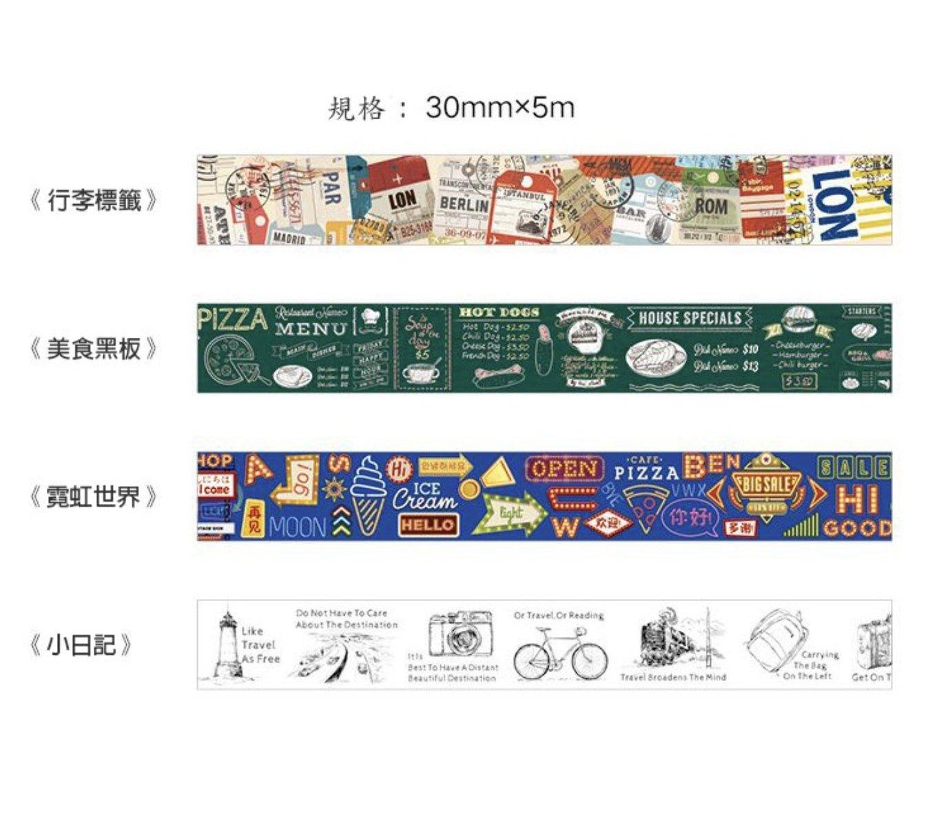 Strangerland Your Travel Collage American Sketch Neon Decoration Handbook Paper Tape Washi Tape Paper Tape NP-H7TGI-010 - CHL-STORE