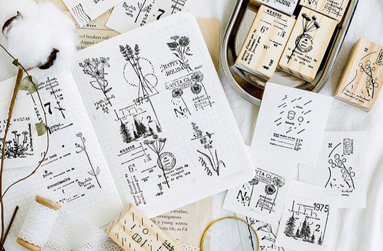 Sugar Poem Wood Seal Plant Vintage Handbook Seal NP-060012 - CHL-STORE