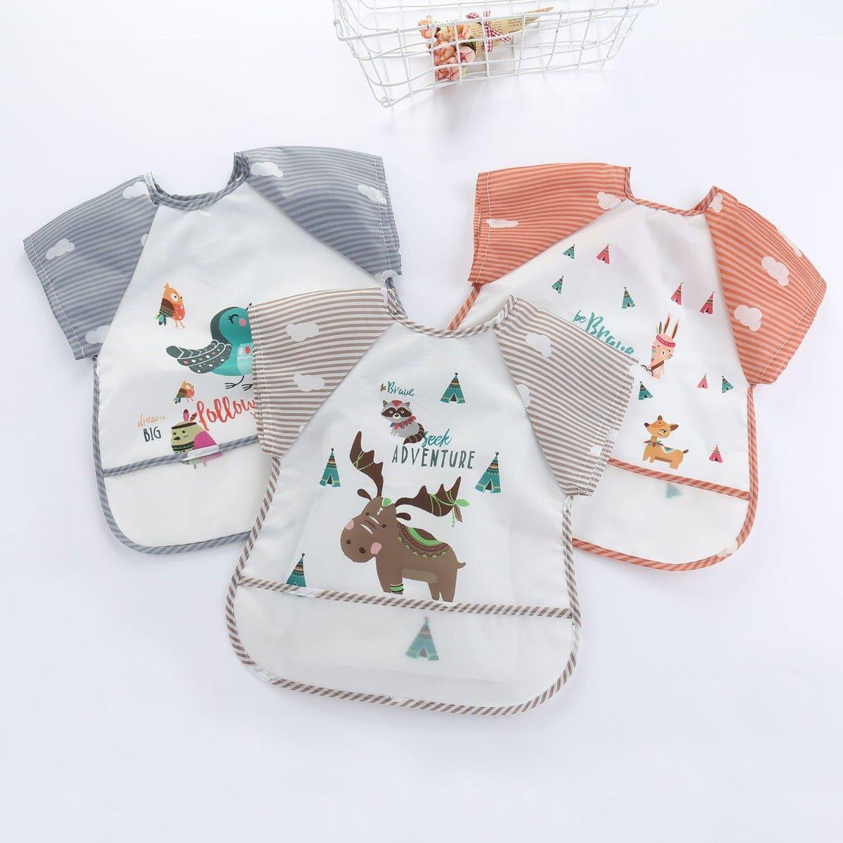 Summer Thin Infant Waterproof Bib Eating Clothes Grey Bird LI-050001 - CHL-STORE