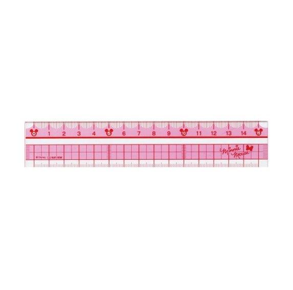 Sun-star S400 Disney Series 15CM Ruler Protractor Triangle Board Math Acrylic Transparent Pink - CHL-STORE