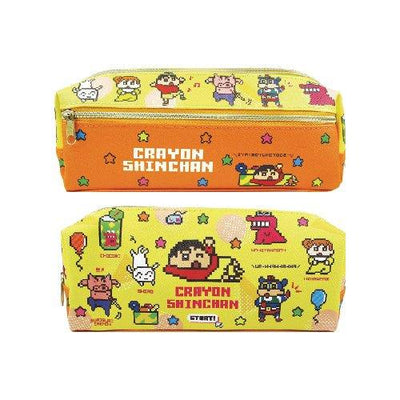 T'S FACTORY KS-552381 Crayon Shinchan Pattern 2+1 Soft Leather Double Layer Good Storage Dot Matrix Retro Pencil Case - CHL-STORE