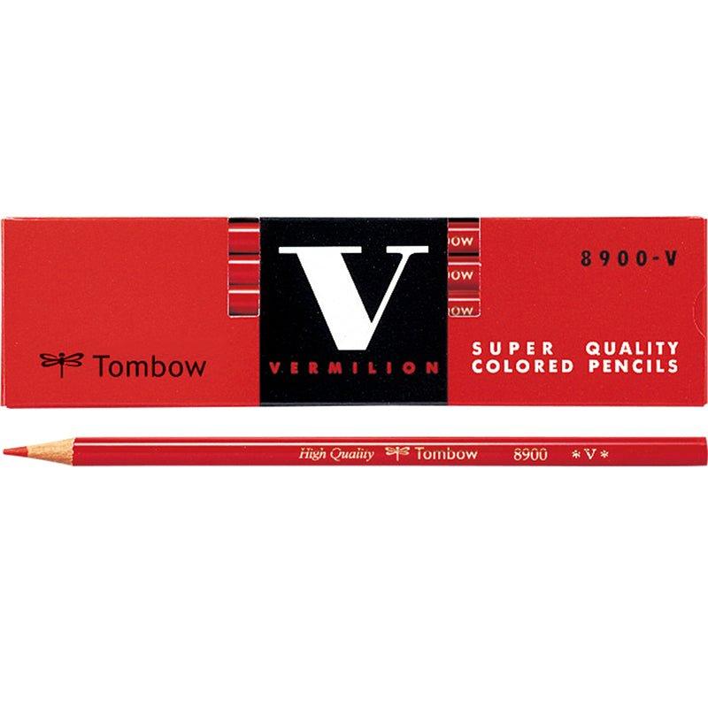 Tombow 8900-V Red Pencil 12pcs / Ryo Pencil Japanese Stationery Wood Pencil Advanced Wood - CHL-STORE
