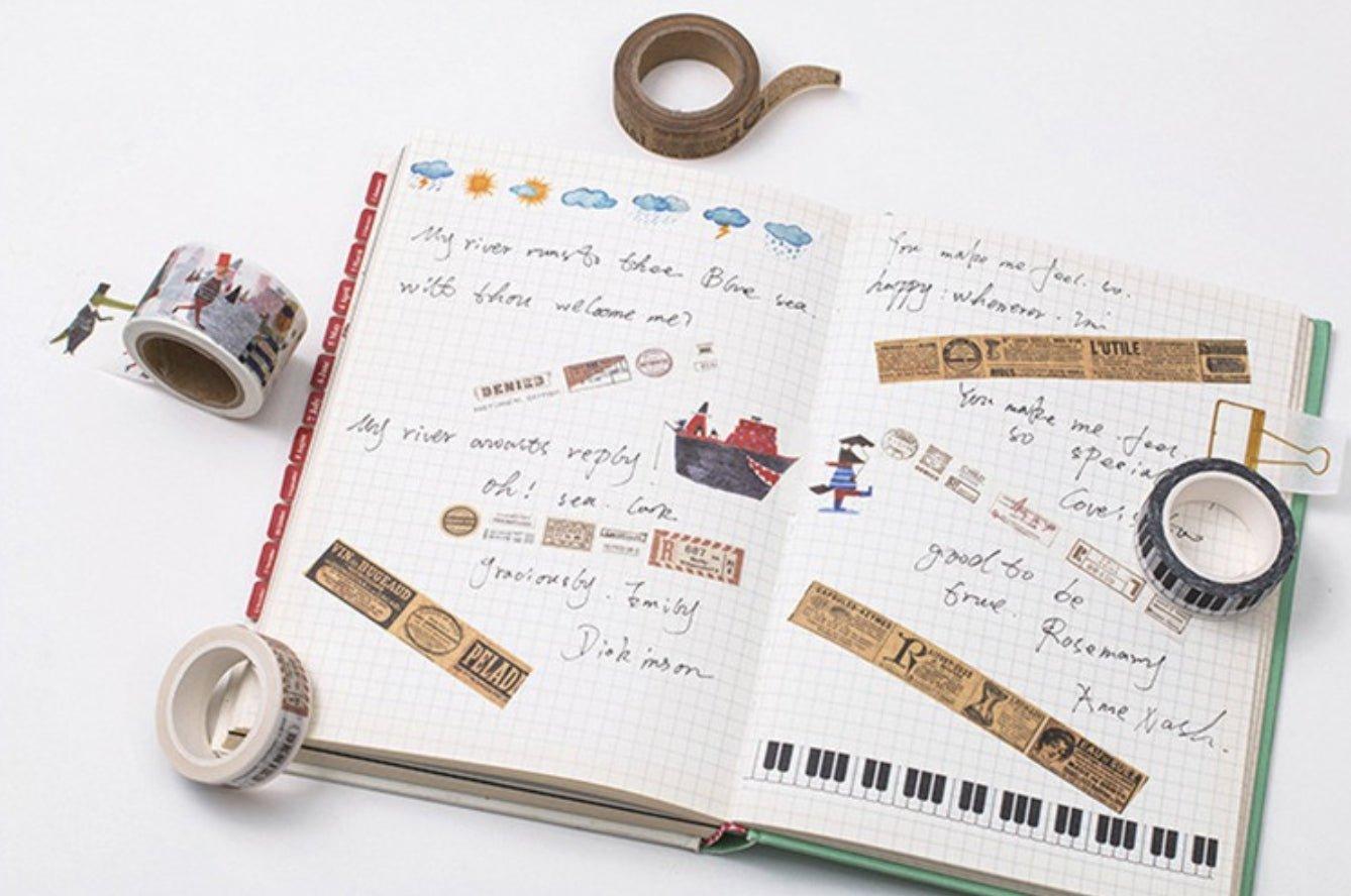 Twilight Season 1 Wonderful Day Retro Modern Daily Life Paper Tape Decorative Tape Frame Tape Pattern Tape Washi Tape NP-HTEQW-001 - CHL-STORE