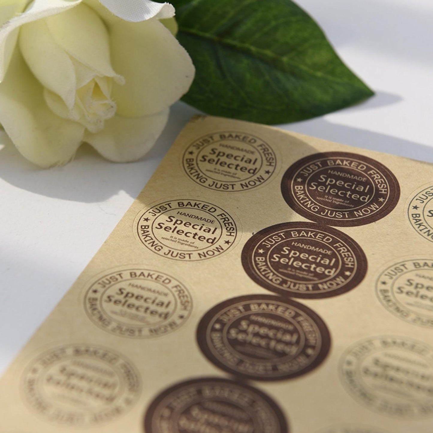 Vintage cowhide sticker sealing sticker round sticker 20 stickers/sheet NP-000103 - CHL-STORE