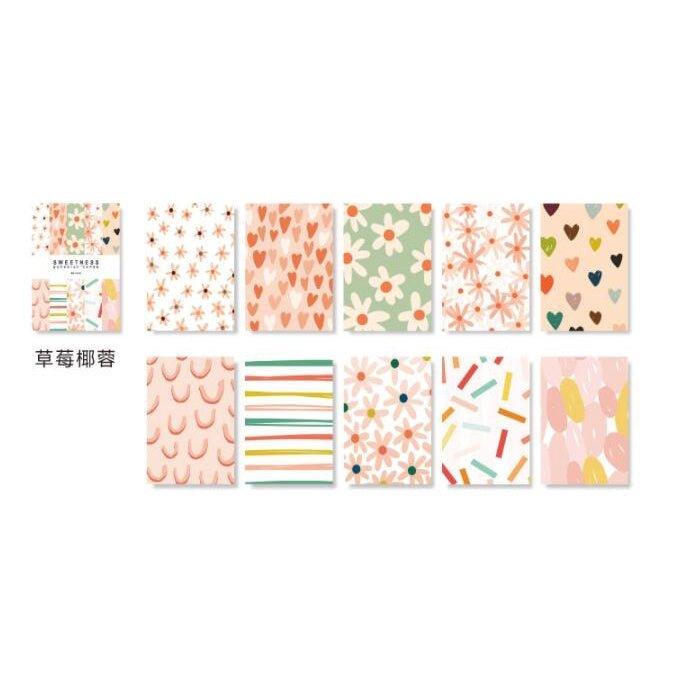 Vintage Material Paper Sweet Supply Series 50 Sheets Material Paper Background Paper Handbook Material Card Stock Primer Paper NP-050004 - CHL-STORE