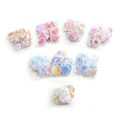 Watercolor hand-painted style stickers ticker packs decorative stickers pocket stickers 60pcs NP-000119 - CHL-STORE