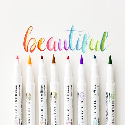 ZEBRA MILDLINER WFT8 double-headed highlighter soft-painted pen drawing marker water-based highlighter soft-headed brush extra fine - CHL-STORE