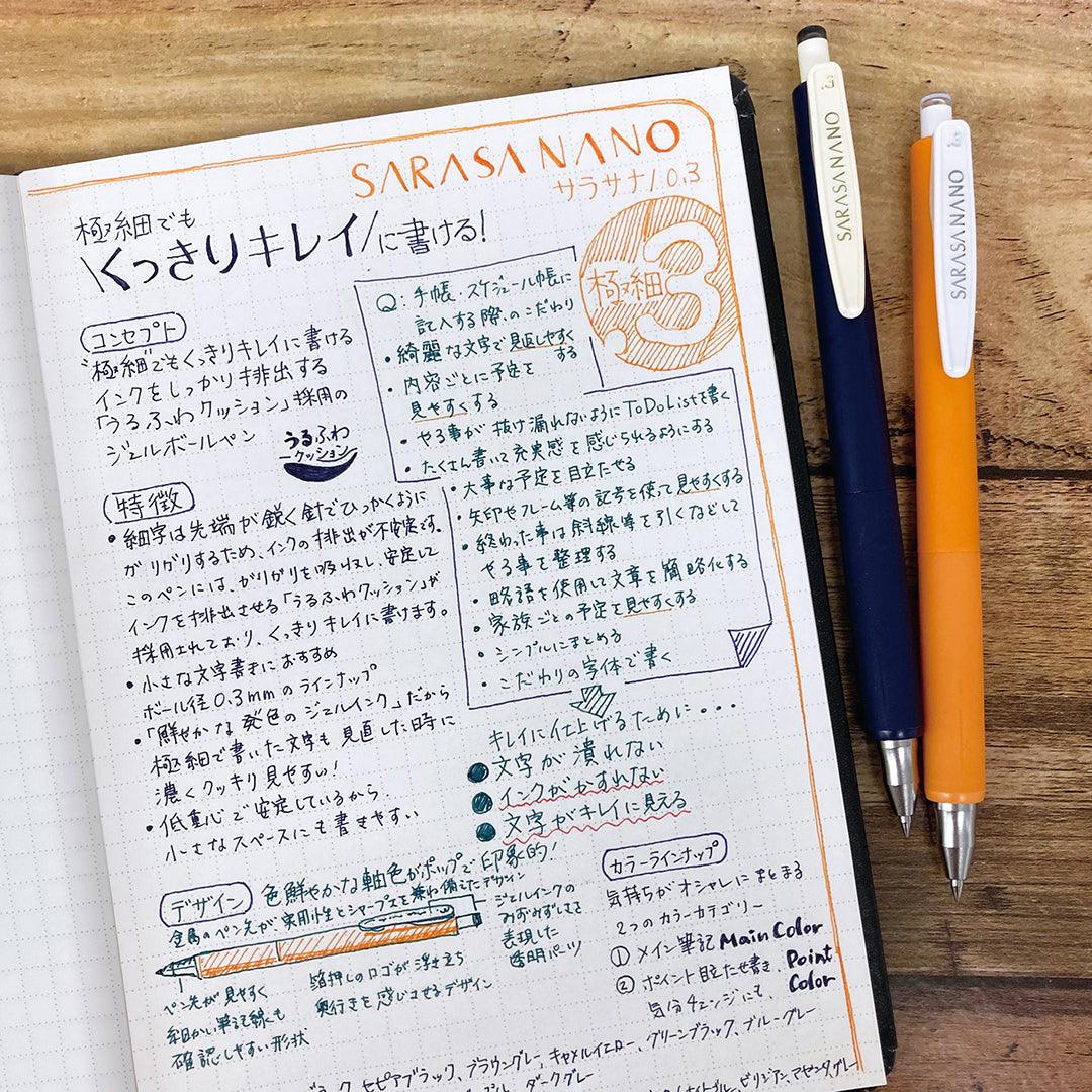 ZEBRA SARASA NANO 0.3MM CLIP BALLPOINT PEN 5 COLORS SET - CHL-STORE