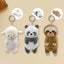 Tsumamikko plush keychain plush toy pendant with hanging ring with zipper key ring cute healing auspicious sheep panda bear sloth