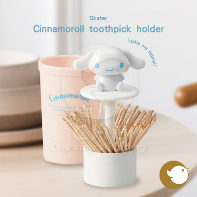 Skater Cinnamoroll style toothpick holder toothpick storage jar cute at home easy healing Sanrio series office eye-catching desk hidden storage