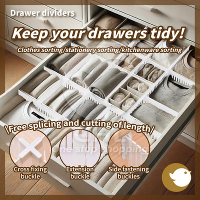 Drawer dividers free combination can be cut can be cut drawer storage tidy DIY embedded 7cm splicing telescopic partition plastic plastic