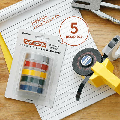 HIGHTIDE DP115 Penco tape refills 5 pcs Simple and beautiful Saturated colors 5 colors Silver Red Yellow Green Blue