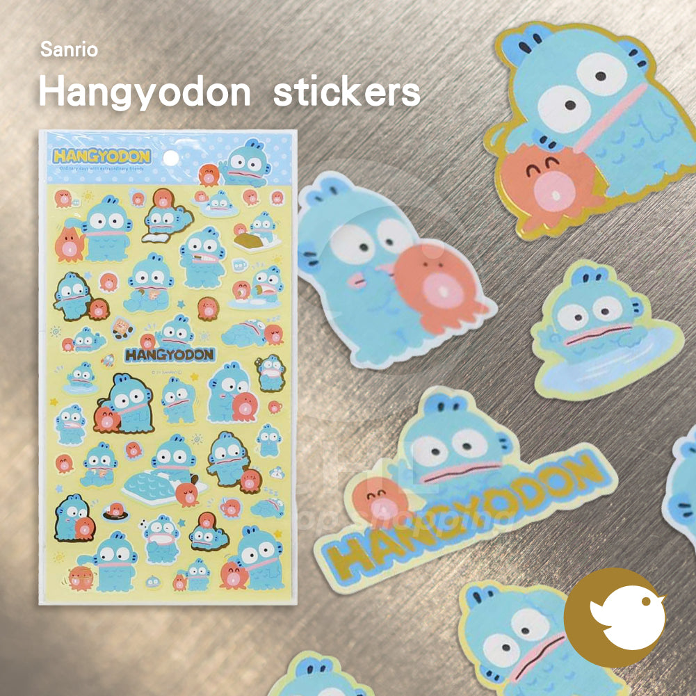 Sanrio Hangyodon hot stamping decorative stickers, good adhesion, not easy to leave adhesive residue, cards, handbooks, notebooks, exquisite, cute pattern design, item decoration