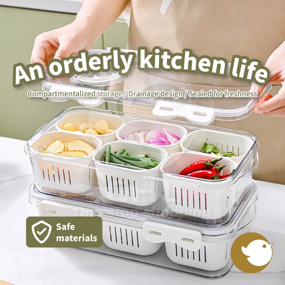 6-Compartment Airtight Food Storage Container