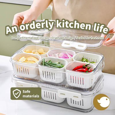6-Compartment Airtight Food Storage Container