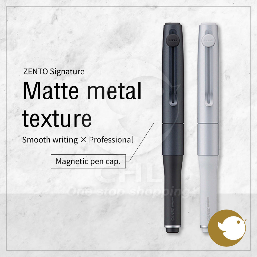 UniBall Zento special water-based pen 0.38mm 0.5mm soft writing feel clean lines no bleeding no smudging ballpoint pen