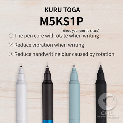 UNI M5-KS 1P 0.5mm KURU TOGA non-breakable core mechanical pencil ice blue blue light gray navy blue office study writing instrument mechanical pencil