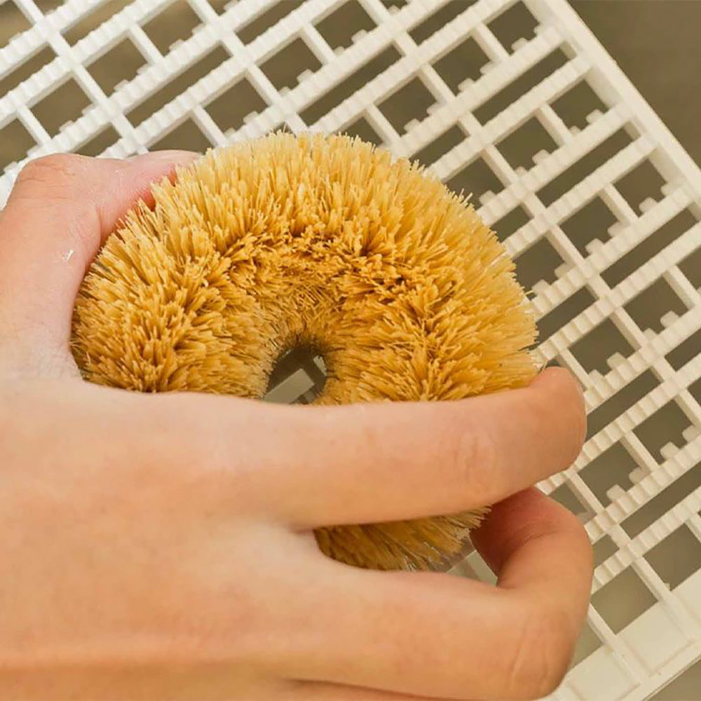 Kamenoko Tawashi Palm Fiber Scrub Brush – Made in Japan | Natural Kitchen Cleaning Tool for Vegetables, Pans, and More