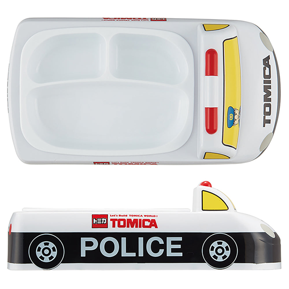 Skater Tomica Lunch Tray Fire Truck Police Car Microwave Dishwasher Removable Dividers Antibacterial Treatment Kids Lunch Boys Gift