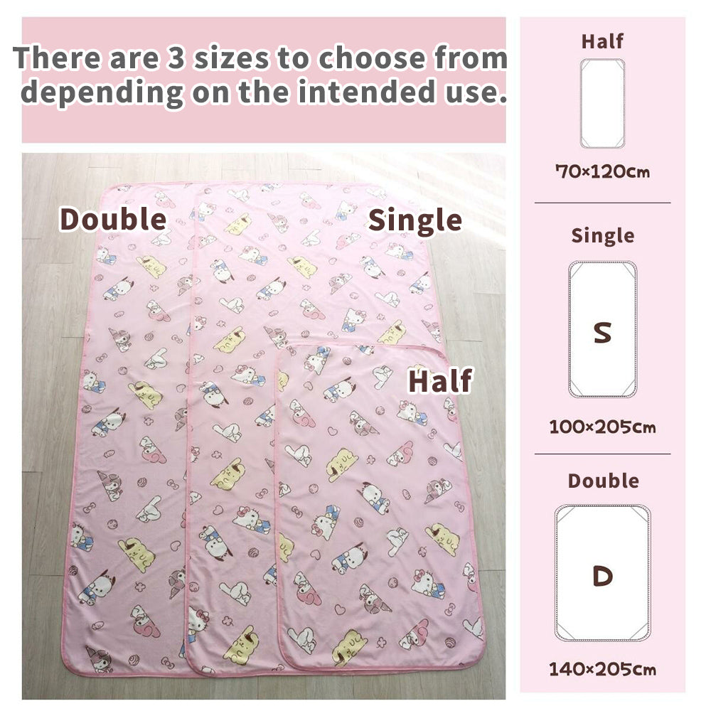 Sanrio Popular Character Waterproof Sheets 3 Sizes Menstruation Safe Sleep Anti-dust Mites Waterproof Processing Cleaning Co-branded No Penetration from Dirt Simple Installation