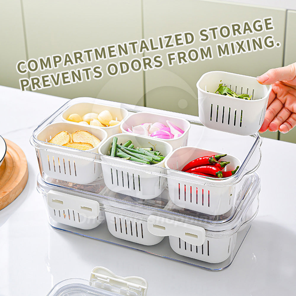 6-Compartment Airtight Food Storage Container
