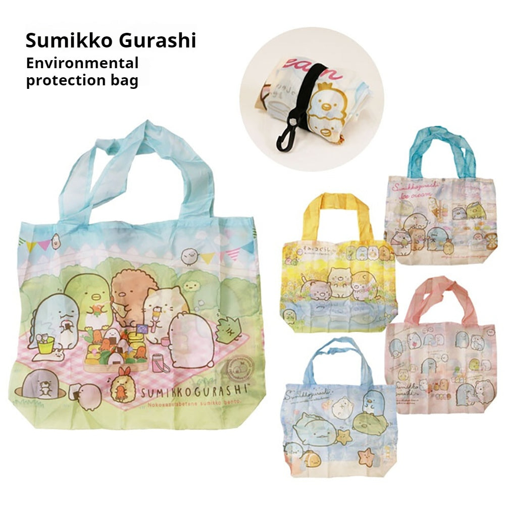 Sumikko Gurashi Corner Creature Shopping Bag Picnic Ice Cream Doll Garden Ocean Eco-Friendly Tote Bag Storage Tote Bag